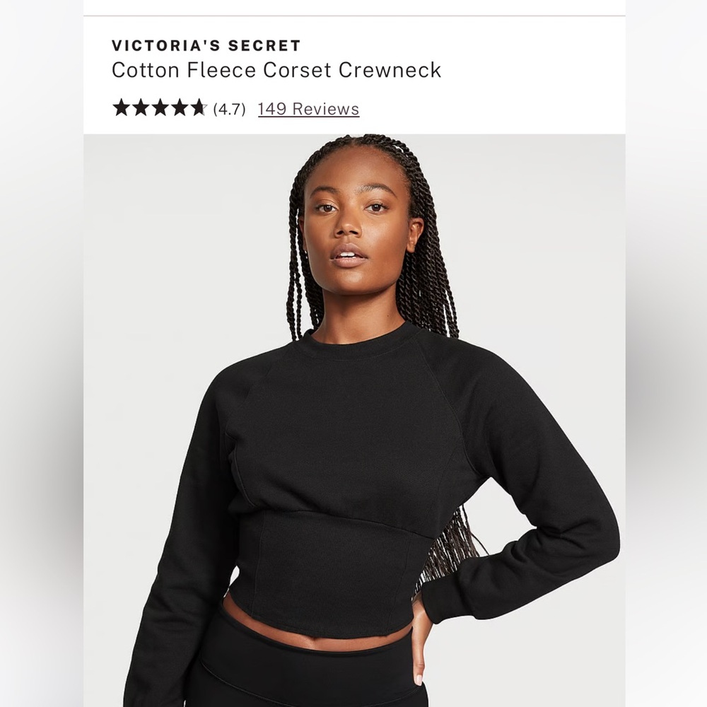 Victoria’s Secret corset crewneck sweatshirt.
